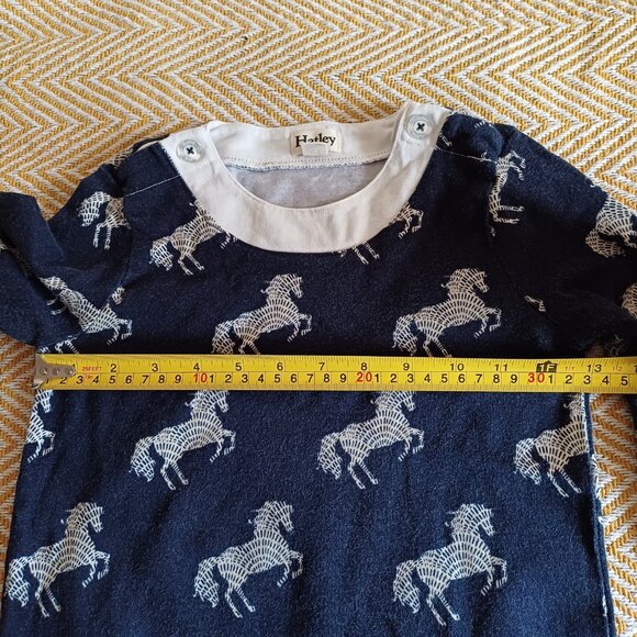 Hatley Navy Blue Horses Casual Girl's Dress Size 8 - Picture 7 of 9